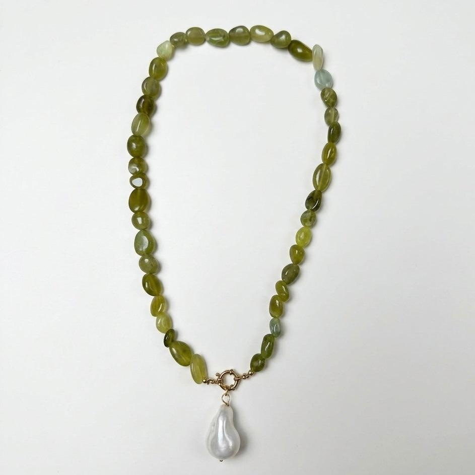 Ketting green pearl