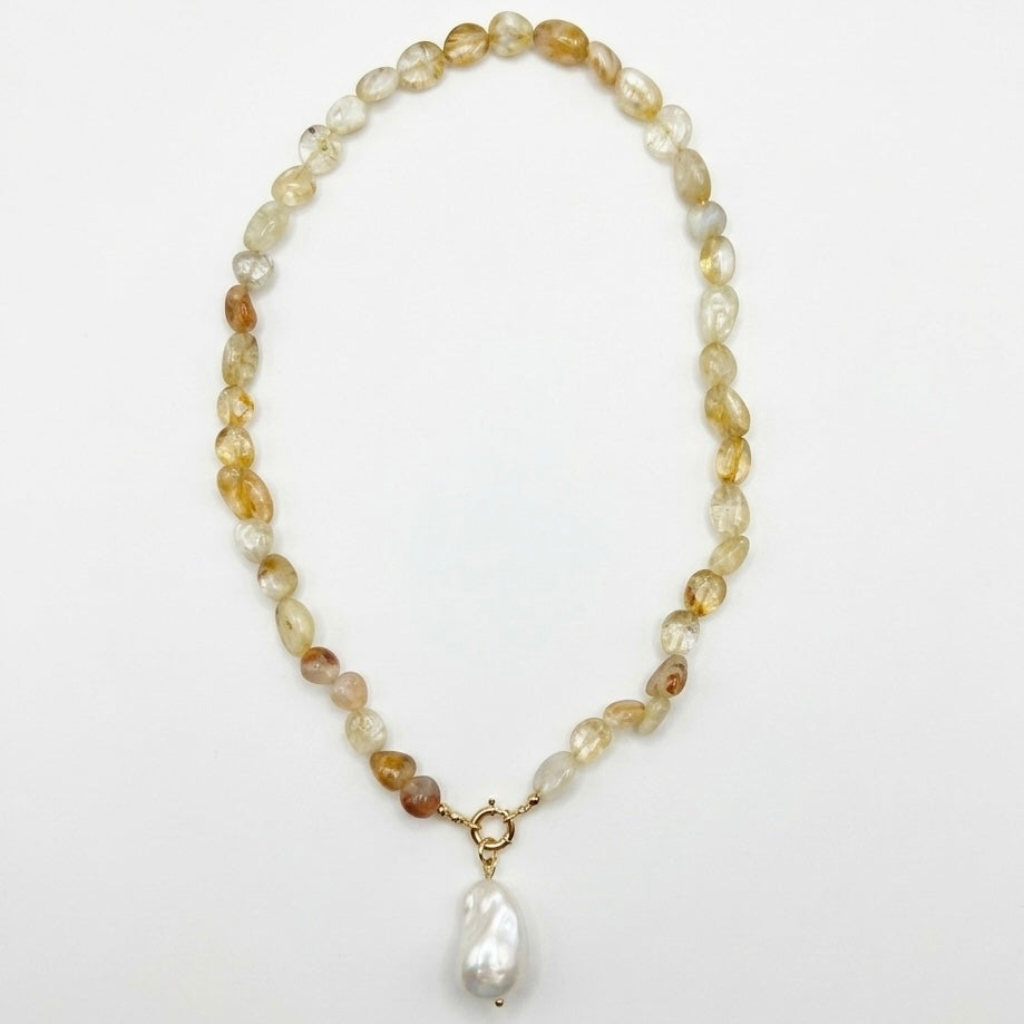 Ketting beige pearl