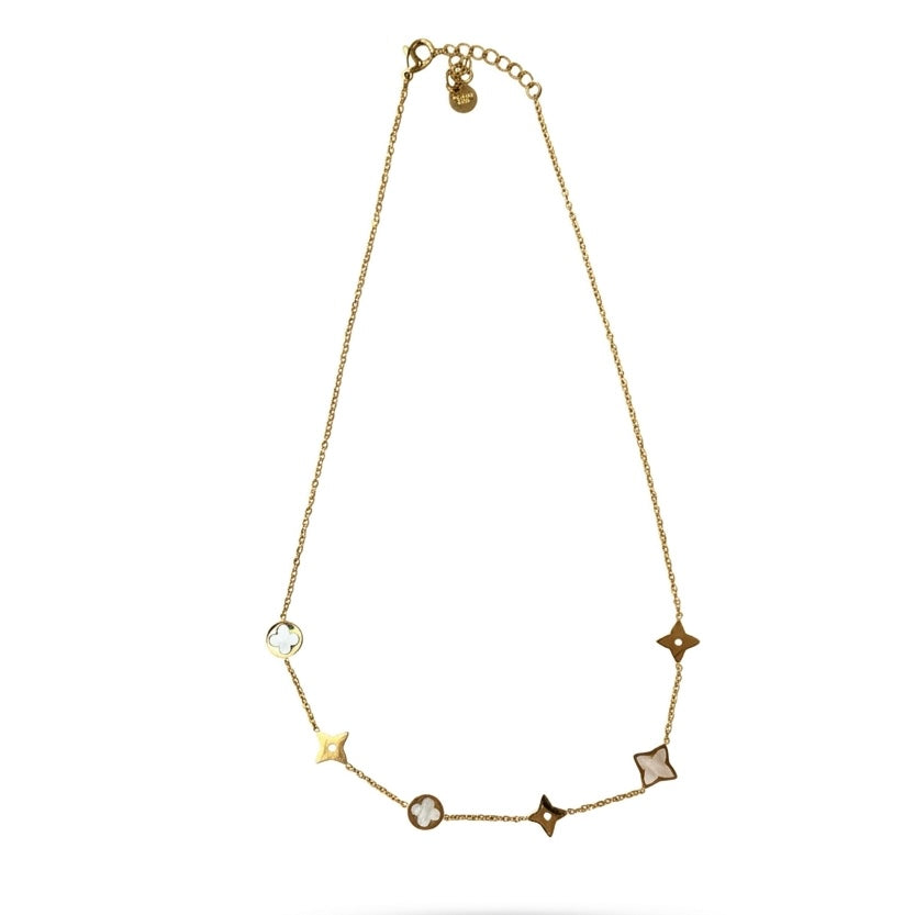 Ketting gold pearl
