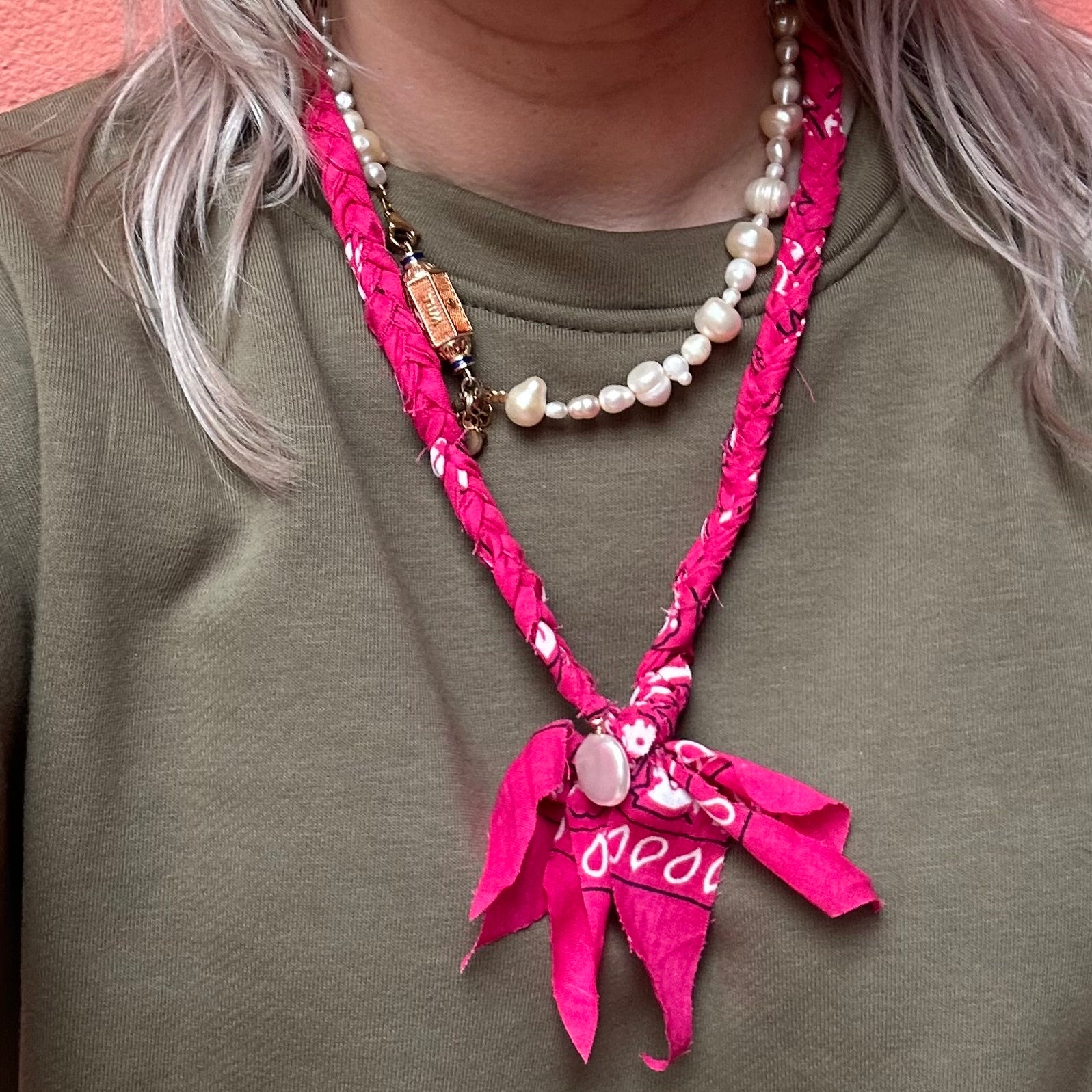 Bandana ketting Roze