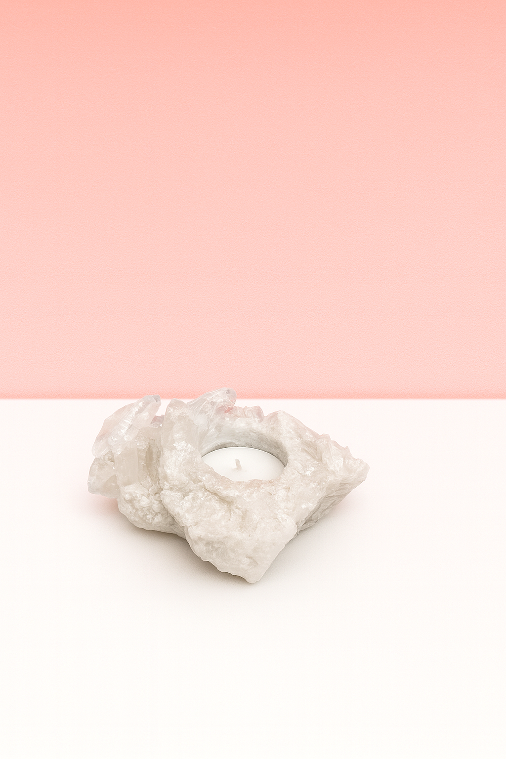 Bergkristal waxine houder