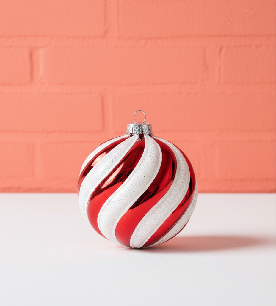 Kerstbal Classic Rood/Wit