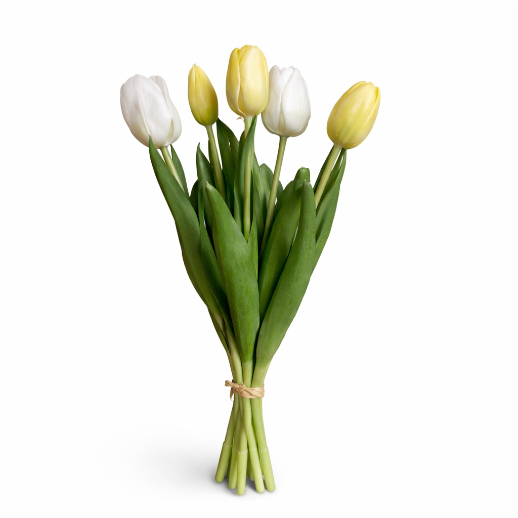 Kunst tulpen ‘geel, wit’