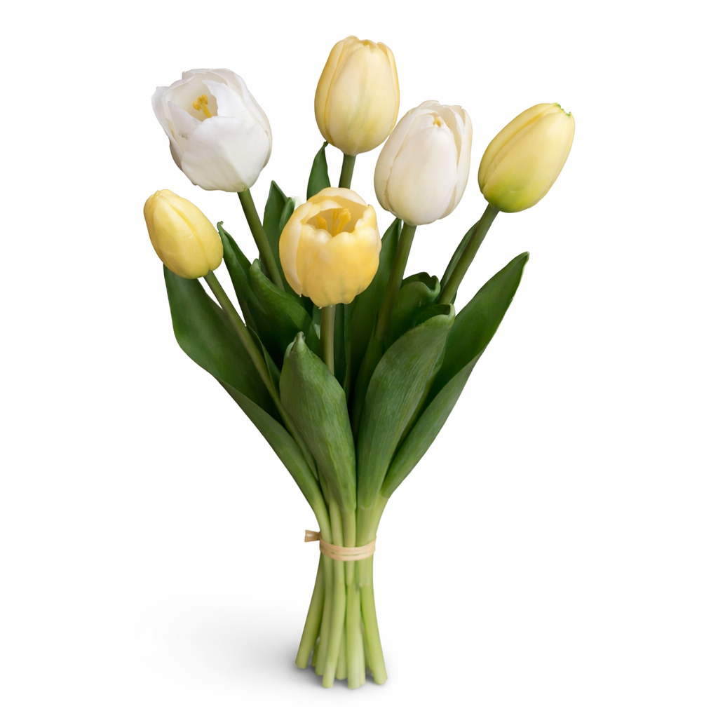 Kunst tulpen ‘geel, wit’