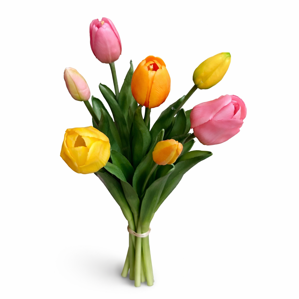 Kunst tulpen ‘roze, oranje, geel’
