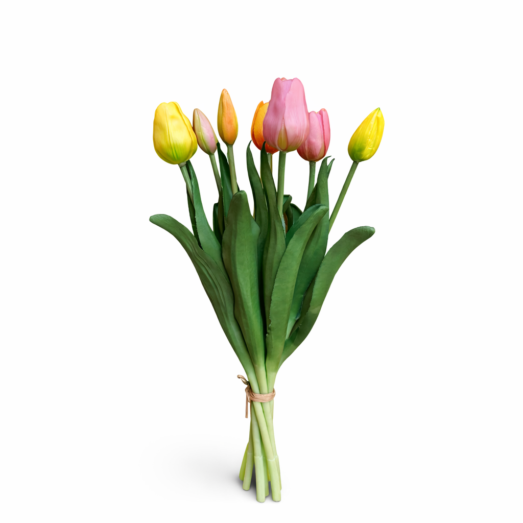 Kunst tulpen ‘roze, oranje, geel’